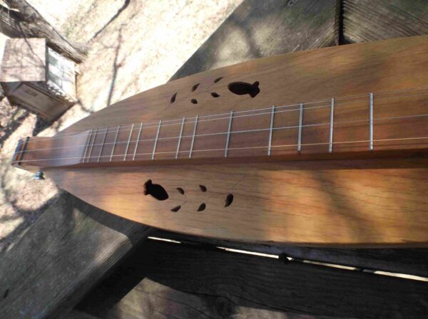 Dulcimer with Case Pretty Flower Vine design unbranded Quality Ply Construction Has minor cosmetic blems Very nice Nice condition Sweet Tone - Image 5