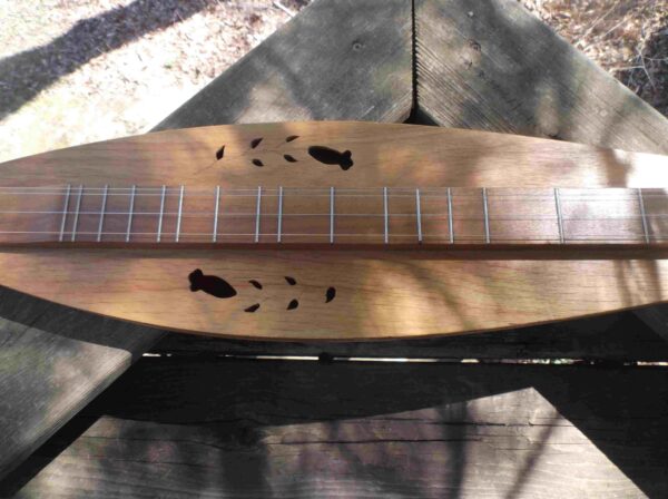 Dulcimer with Case Pretty Flower Vine design unbranded Quality Ply Construction Has minor cosmetic blems Very nice Nice condition Sweet Tone - Image 6